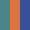 Case Haute : BLEU TURQUOISE + Case Milieu : ORANGE + Case Basse : BLEU COBALT