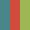 Case Haute : BLEU TURQUOISE + Case Milieu : ROUGE + Case Basse : VERT ANIS