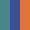 Case Haute : BLEU TURQUOISE + Case Milieu : BLEU COBALT + Case Basse : ORANGE