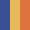 Case Haute : BLEU COBALT + Case Milieu : JAUNE MELON + Case Basse : ORANGE