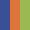 Case Haute : BLEU COBALT + Case Milieu : ORANGE + Case Basse : VERT ANIS