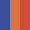 Case Haute : BLEU COBALT + Case Milieu : ORANGE + Case Basse : ROUGE