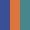 Case Haute : BLEU COBALT + Case Milieu : ORANGE + Case Basse : BLEU TURQUOISE