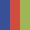 Case Haute : BLEU COBALT + Case Milieu : ROUGE + Case Basse : VERT ANIS