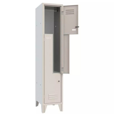 Armoire vestiaire monobloc en L couleur standard RAL 7035