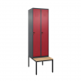 Vestiaire Classic Plus pour industrie propre avec banquette