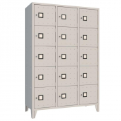 Armoire Casier Métallique sur Pieds Grise - 15 Cases -QUADRO 215 ARMET