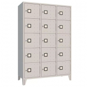 Armoire Casier Métallique sur Pieds Grise - 15 Cases -QUADRO 215 ARMET