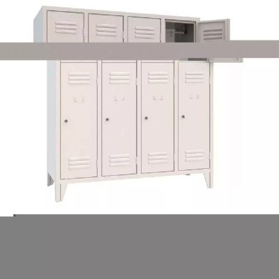 Armoire vestiaire monobloc multi casier 4+4, 1200x500x1800 mm Couleur standard RAL 7035