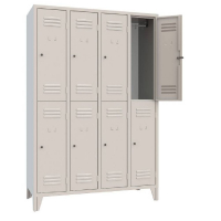 Armoire vestiaire monobloc multi casier 4+4, 1200x500x1800 mm Couleur standard RAL 7035