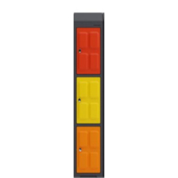 Casier vestiaire plastique multicases 3 portes