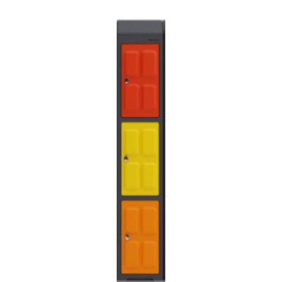 Casier vestiaire plastique multicases 3 portes