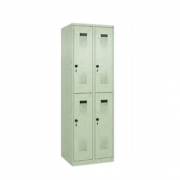 Vestiaire multicases à deux niveaux avec portes en acier 