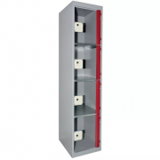 Vestiaire multicases en acier/plexi avec 5 cases par colonne