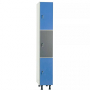 Vestiaire multicases en mélaminé avec 3 cases par colonne
