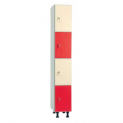 Vestiaire multicases en mélaminé avec 4 cases par colonne