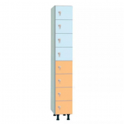 Vestiaire multicases en mélaminé avec 8 cases par colonne