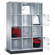 Vestiaire multicases grand espace avec portes en verre acrylique