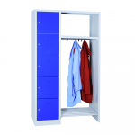 Vestiaire penderie multicases 1 colonne de 5 cases